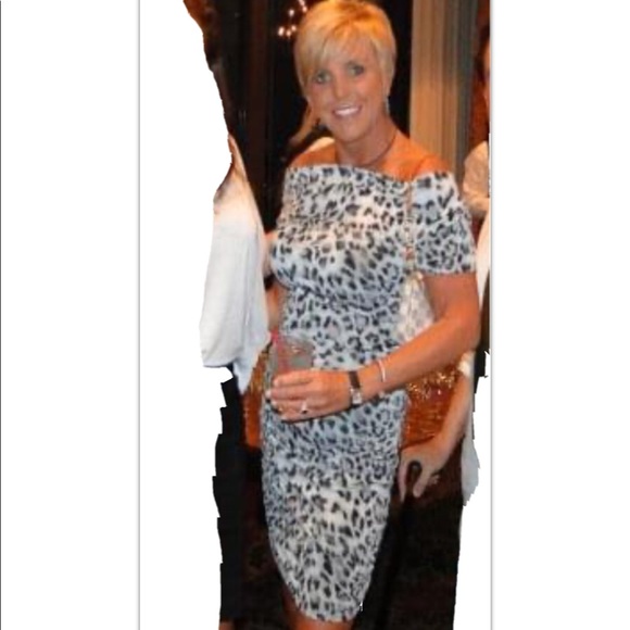 INC size Small gray/black animal print dress size small - Picture 2 of 8